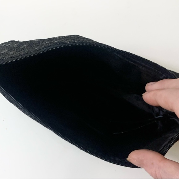 H&M black sequin cosmetics make up bag NWT OBO - Picture 8 of 10